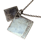 Tiffany And Co Sterling Silver Square Notes Pendant Necklace 5.7GM