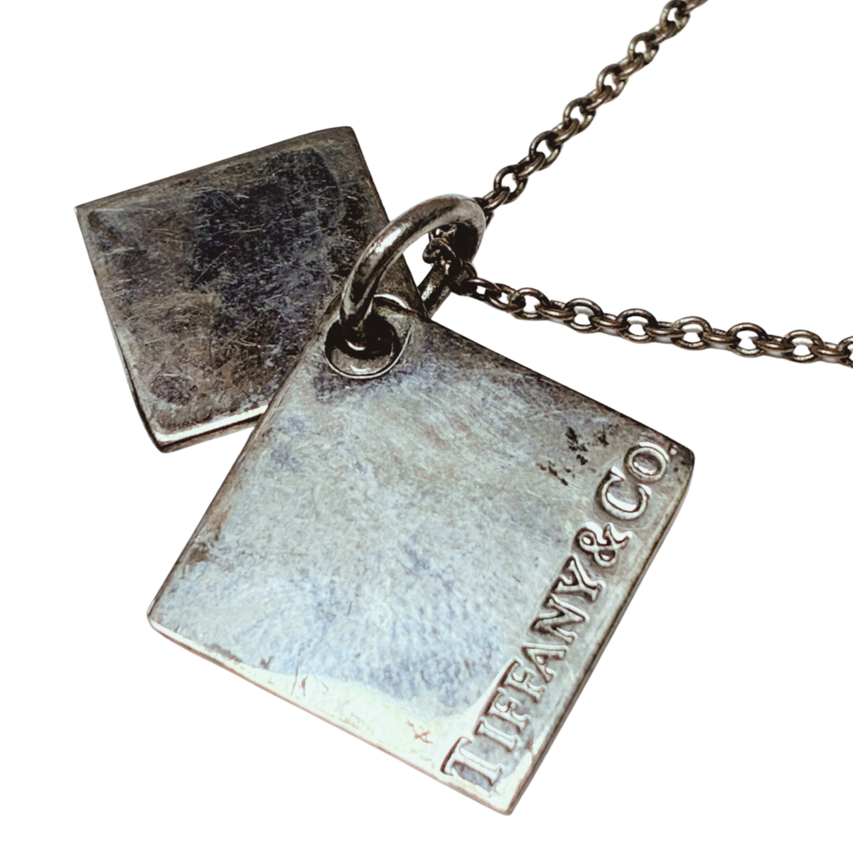 Tiffany And Co Sterling Silver Square Notes Pendant Necklace 5.7GM