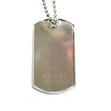 Gucci, 925 Silver Dog Tag Plate Necklace (Made In Italy)