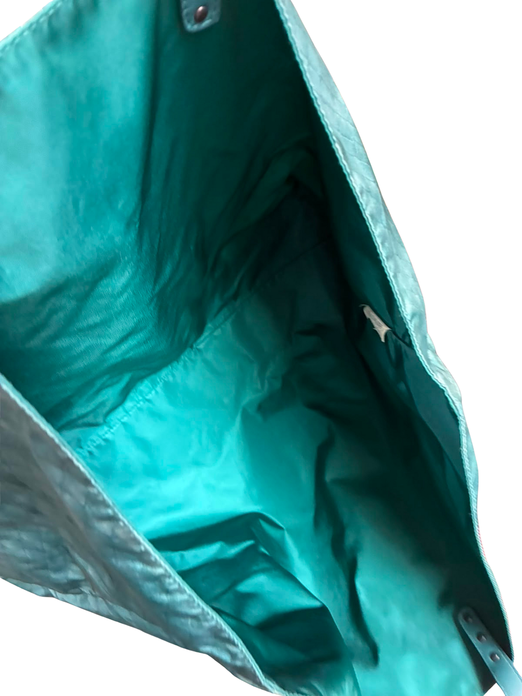 Bottega Veneta B00769319J Intrecciolusion Nylon Tote Bag Green XL