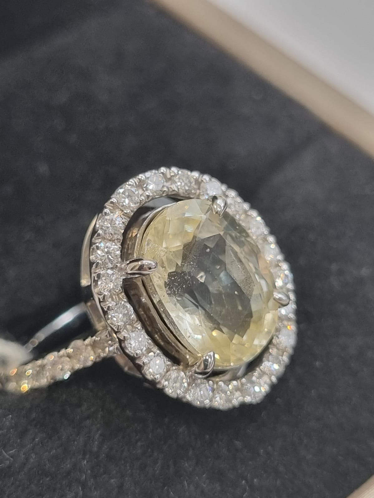Natural Yellow Sapphire Diamond Ring Secondary image