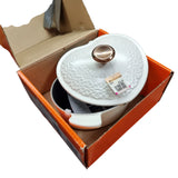 Le Creuset Cocotte D'amour Lace Relief Love Pot, Cotton White