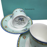 Tiffany Morning Glory Cup & Saucer Set of 2 with box