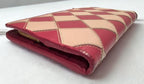 Prada Check Saffiano Leather Wallet Pink