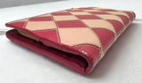 Prada Check Saffiano Leather Wallet Pink