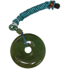 Fei Cui Green A Jade Donut Pendant Necklace