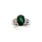 750WG Jade "A" & Diamond Ring