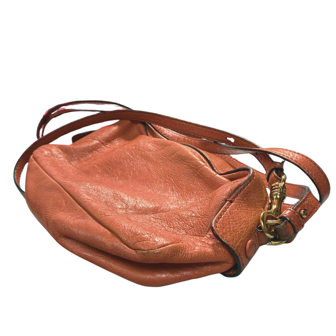 Chloe Shadow 2WAY Shoulder Bag Orange Leather