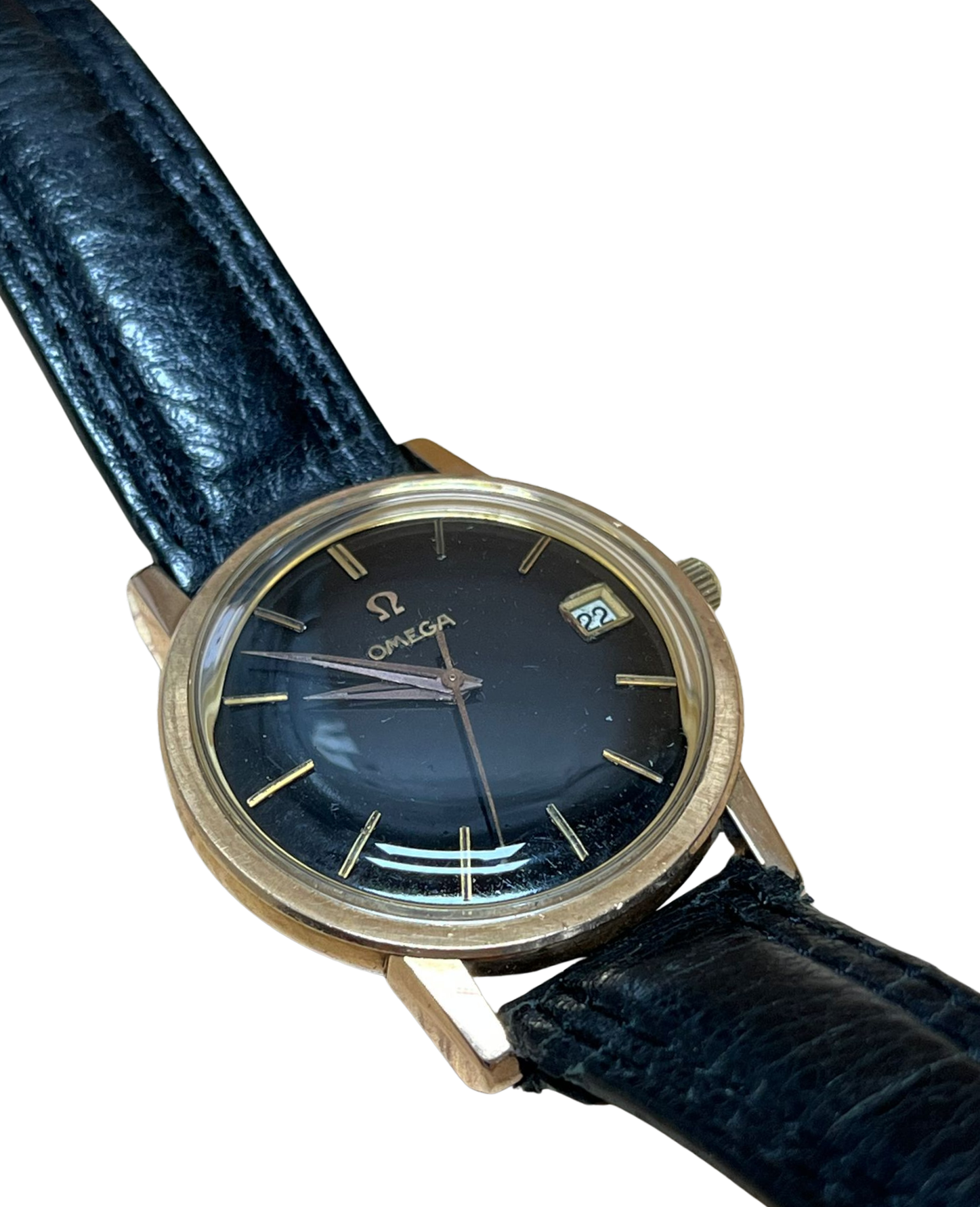 Omega Constellation Date Wind Black face Yellow Gold Casing Wrist Watch Main image