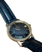 Omega Constellation Date Wind Black face Yellow Gold Casing Wrist Watch