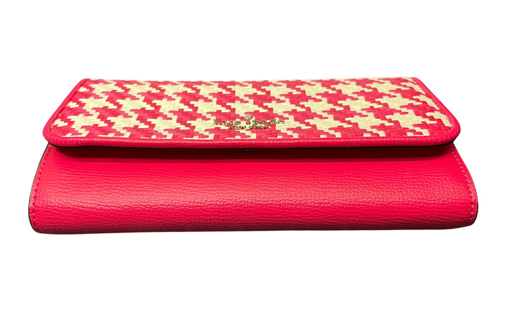 Kate Spade Darcy Chain Wallet Crossbody Pink Houndstooth