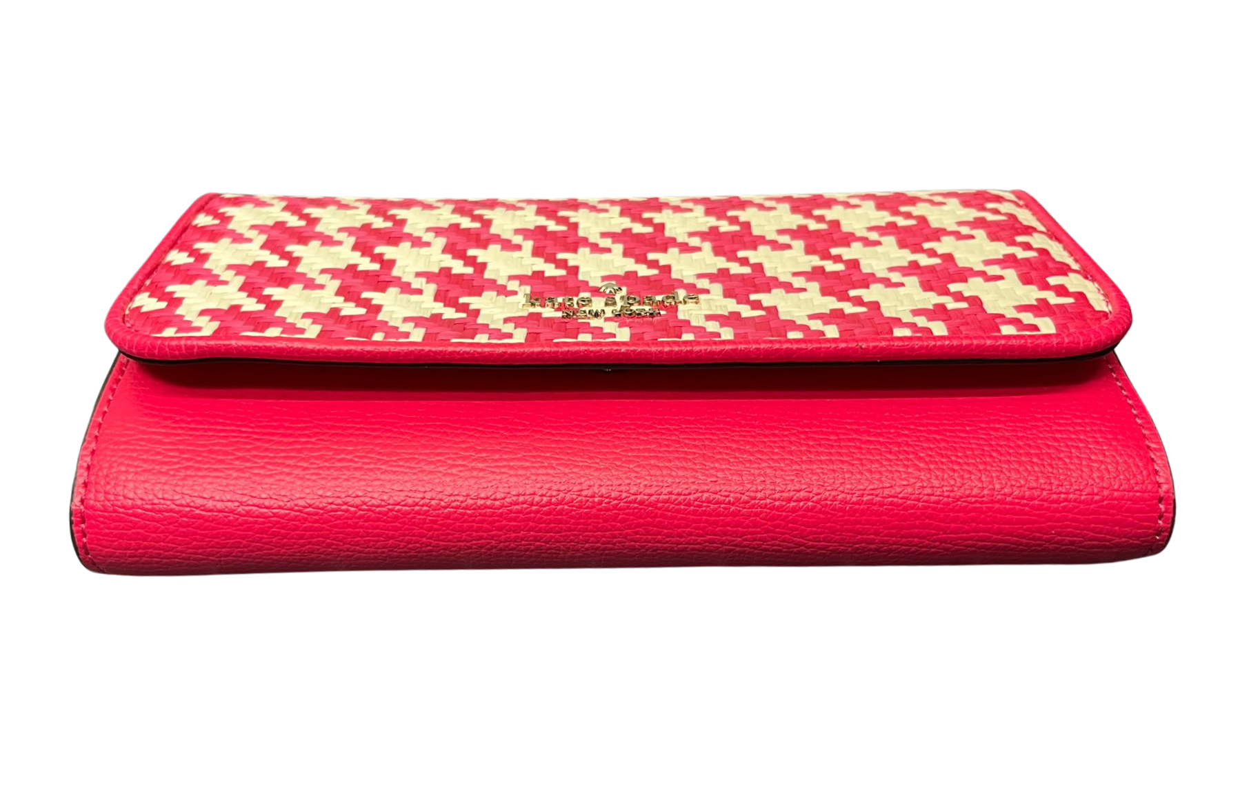 Kate Spade Darcy Chain Wallet Crossbody Pink Houndstooth