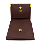 Cartier Burgundy Leather Coin Pouch, Square
