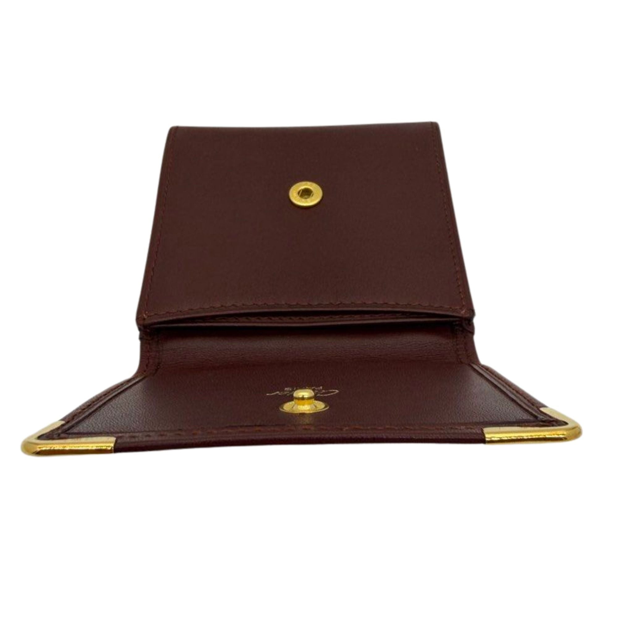Cartier Burgundy Leather Coin Pouch, Square