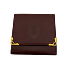 Cartier Burgundy Leather Coin Pouch, Square