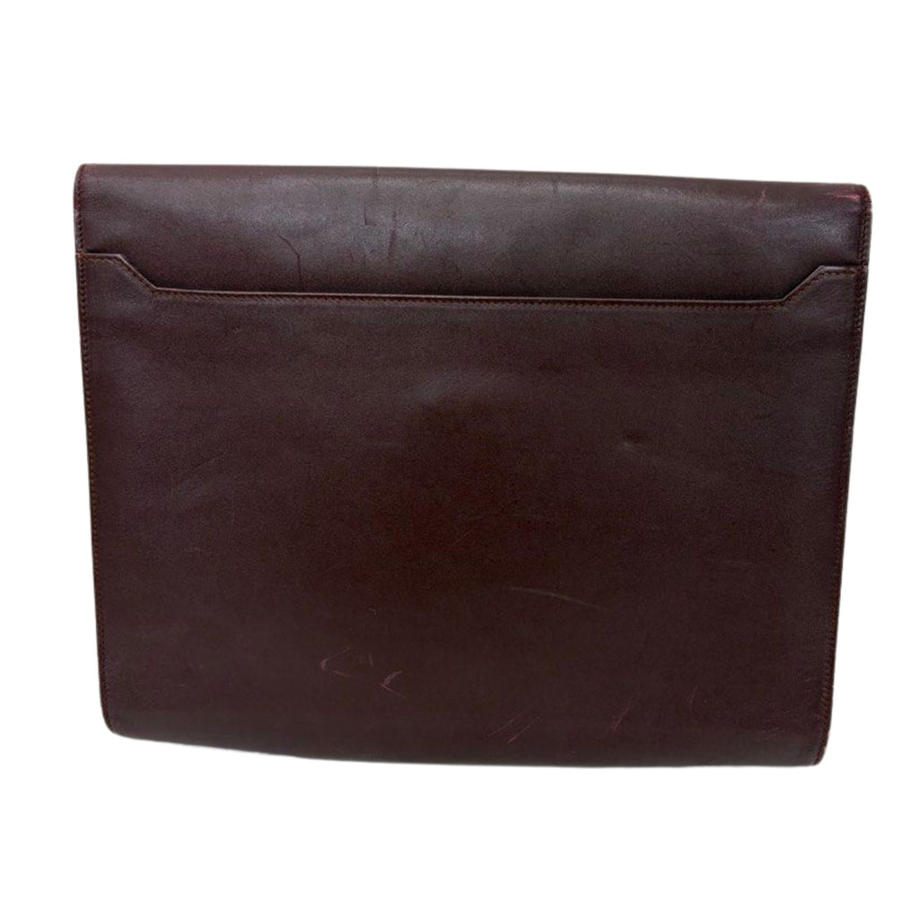 Cartier Burgundy Leather Document Holder Clutch Bag