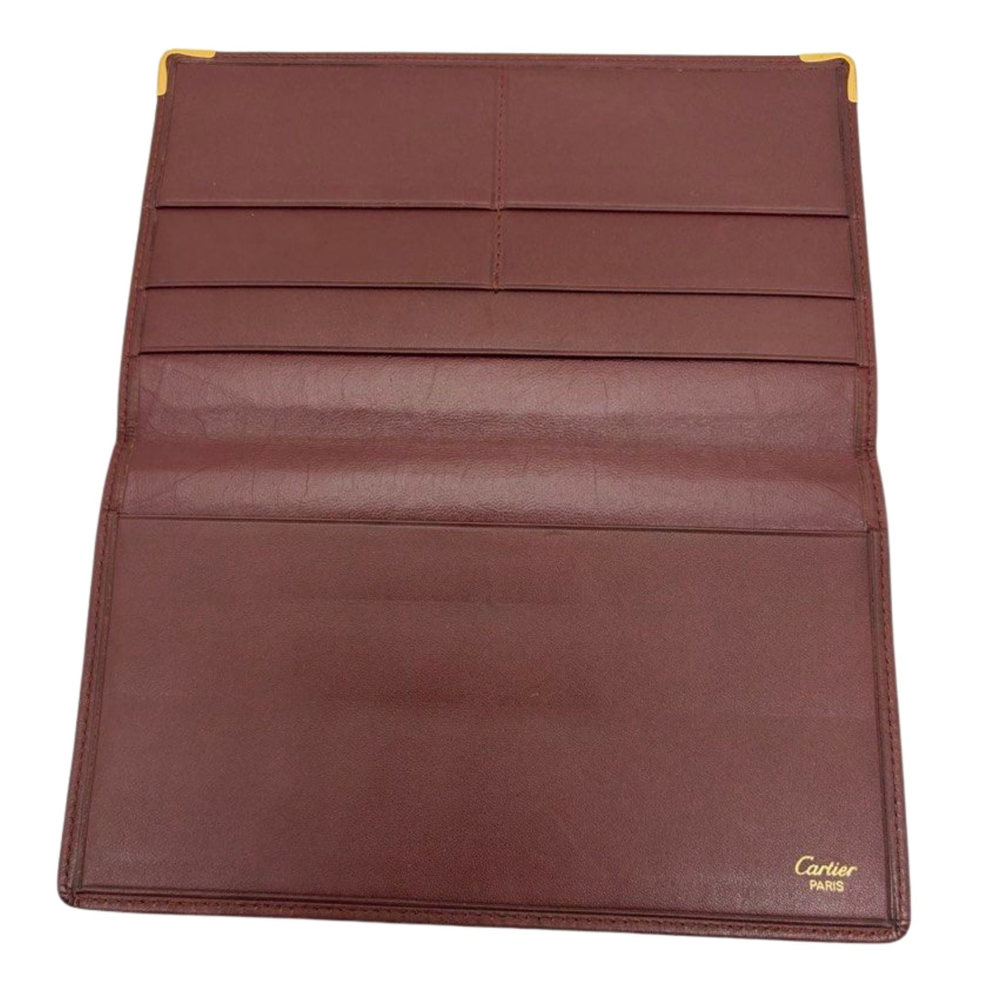 Cartier Burgundy Leather Long Wallet