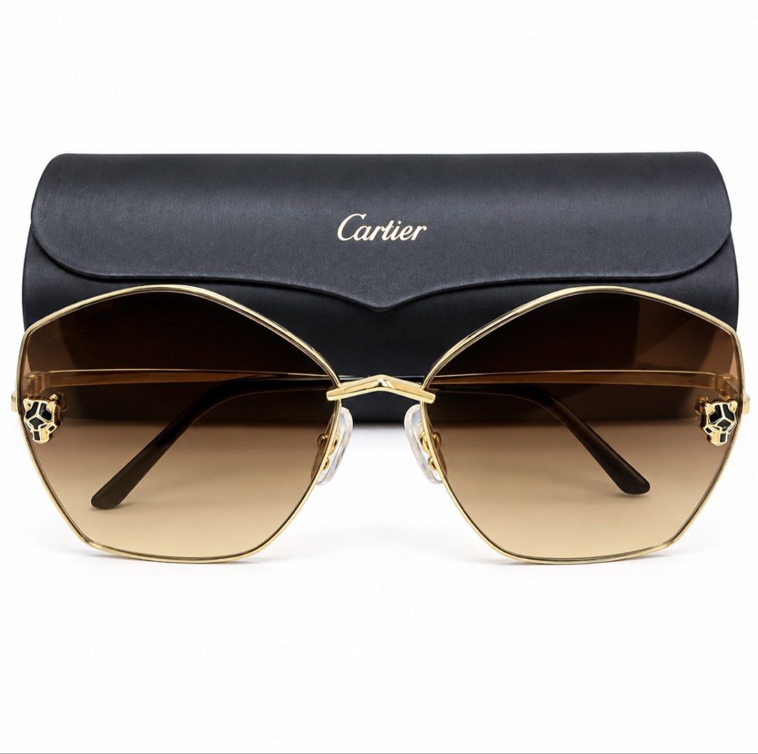 Cartier Eyewear Geometric Frame Gradient Lense Sunglasses Main image