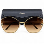 Cartier Eyewear Geometric Frame Gradient Lense Sunglasses