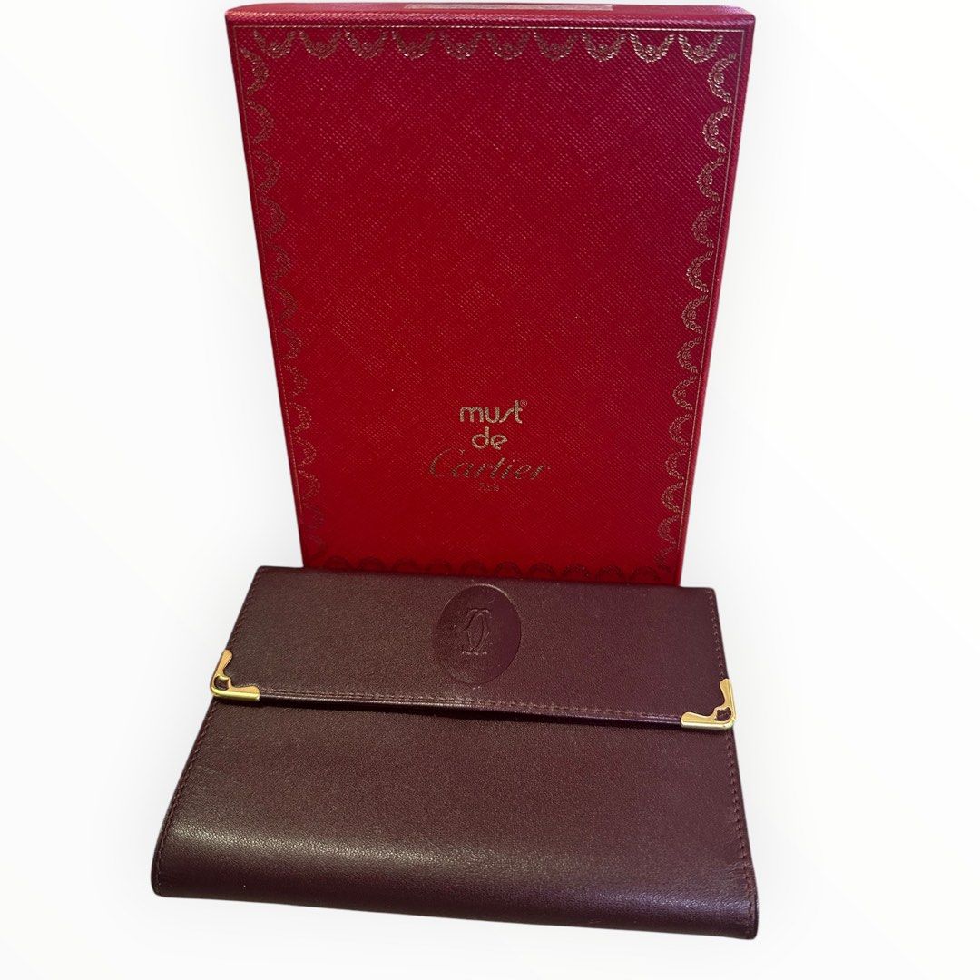 Cartier must de Cartier Burgundy Leather Wallet