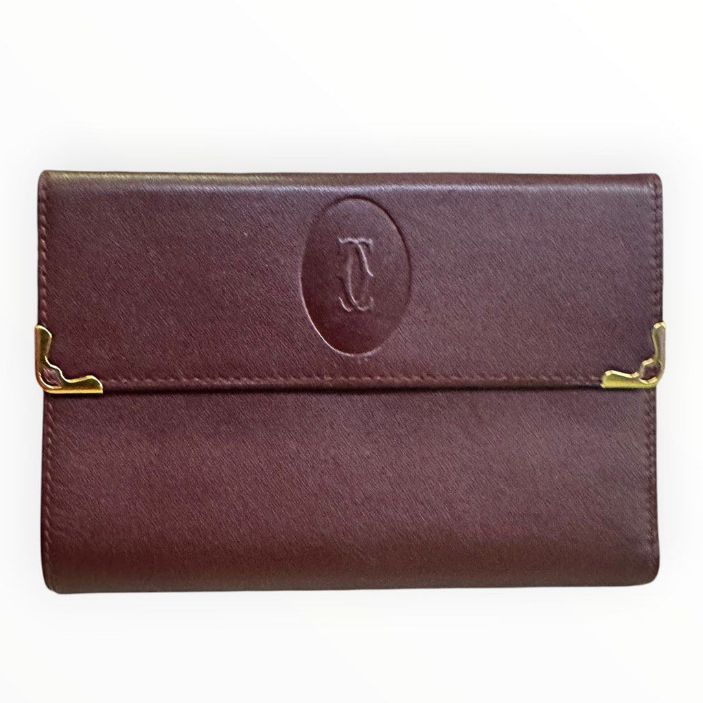 Cartier must de Cartier Burgundy Leather Wallet
