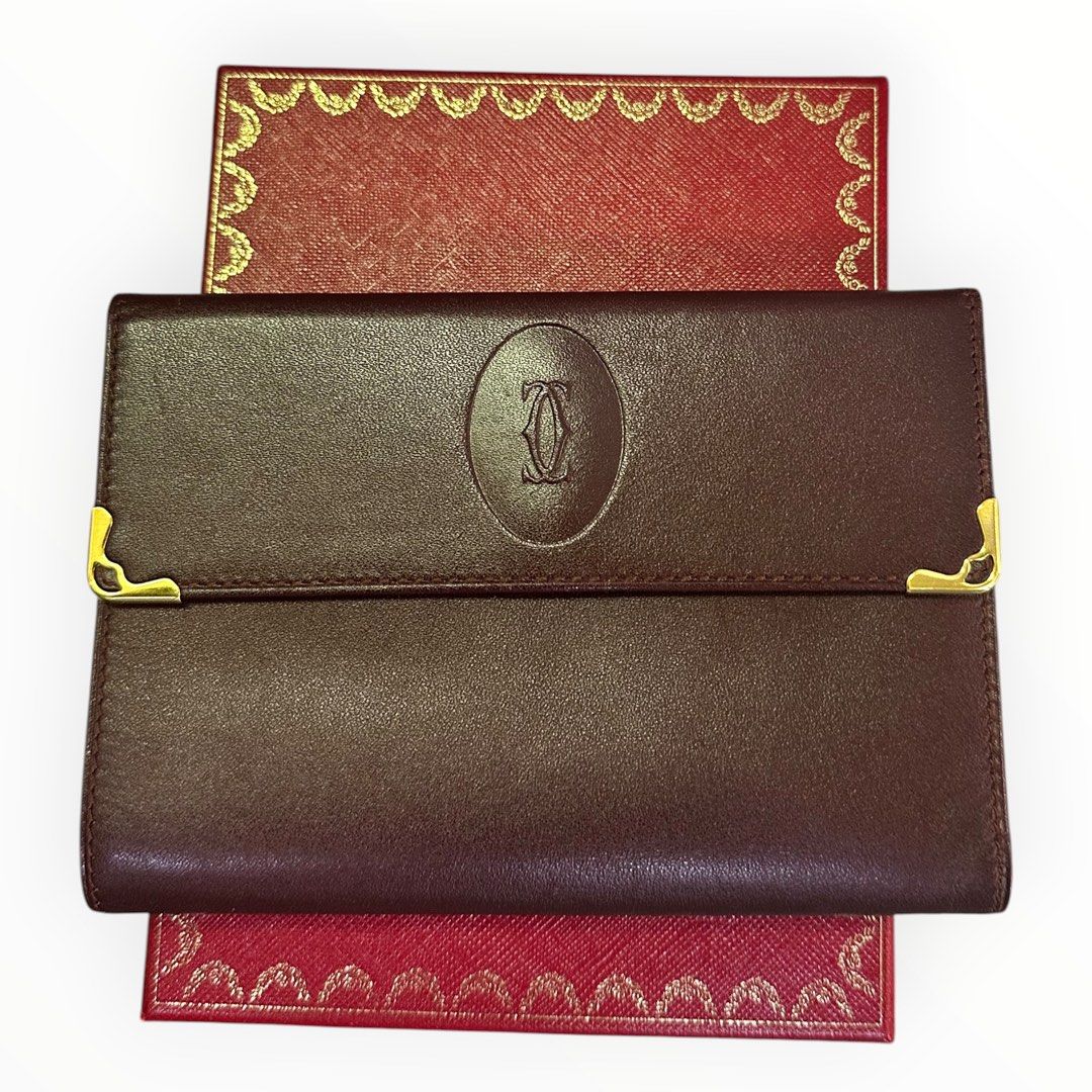 Cartier must de Cartier Burgundy Leather Wallet