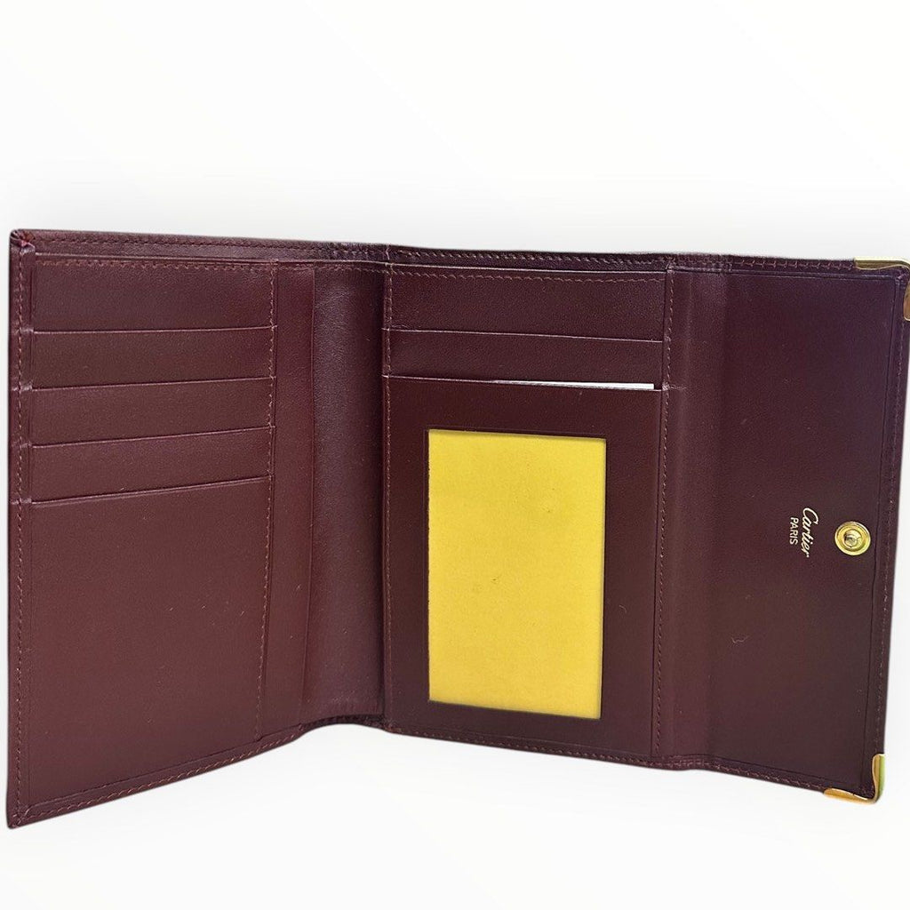 Cartier must de Cartier Burgundy Leather Wallet