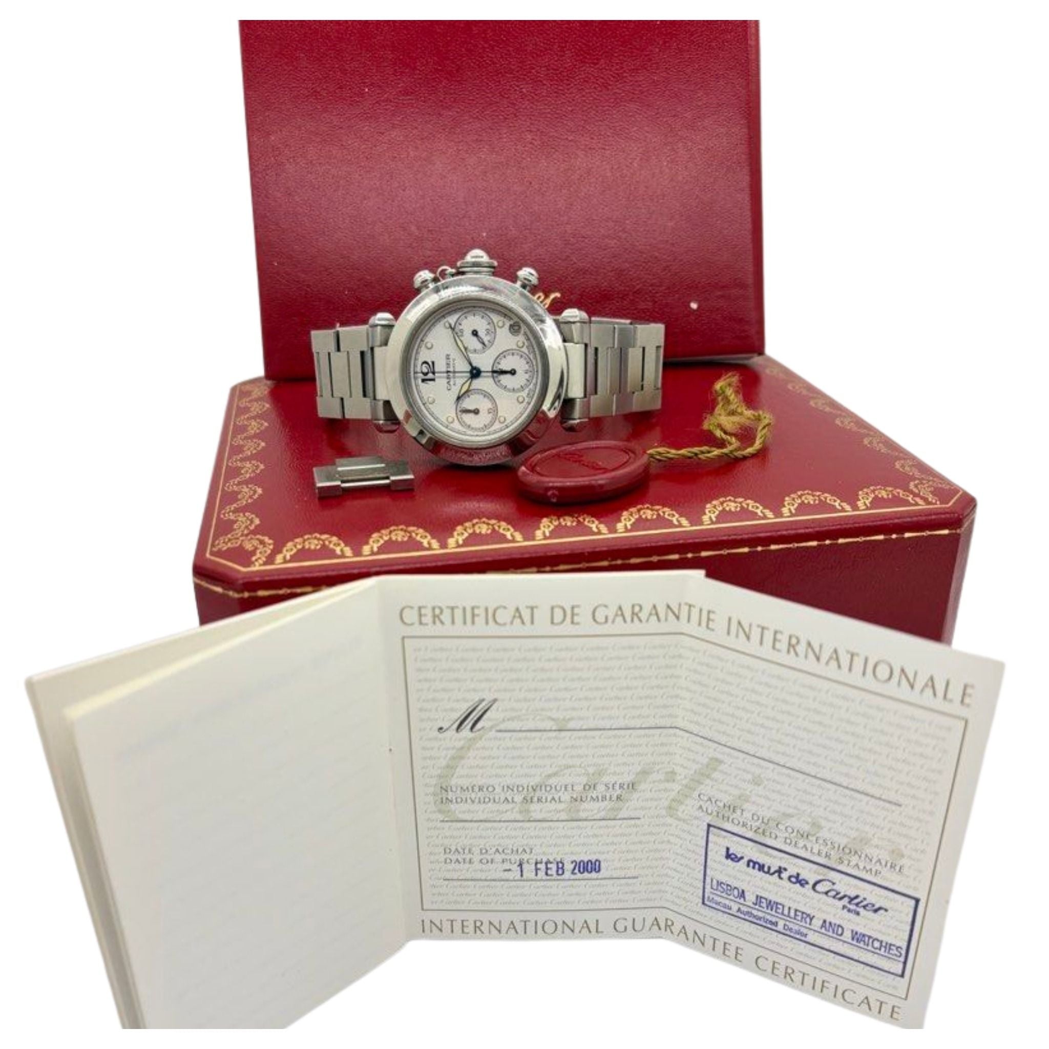 Cartier Pasha C 2412 36mm Automatic Chronograph White Dial Watch Secondary image