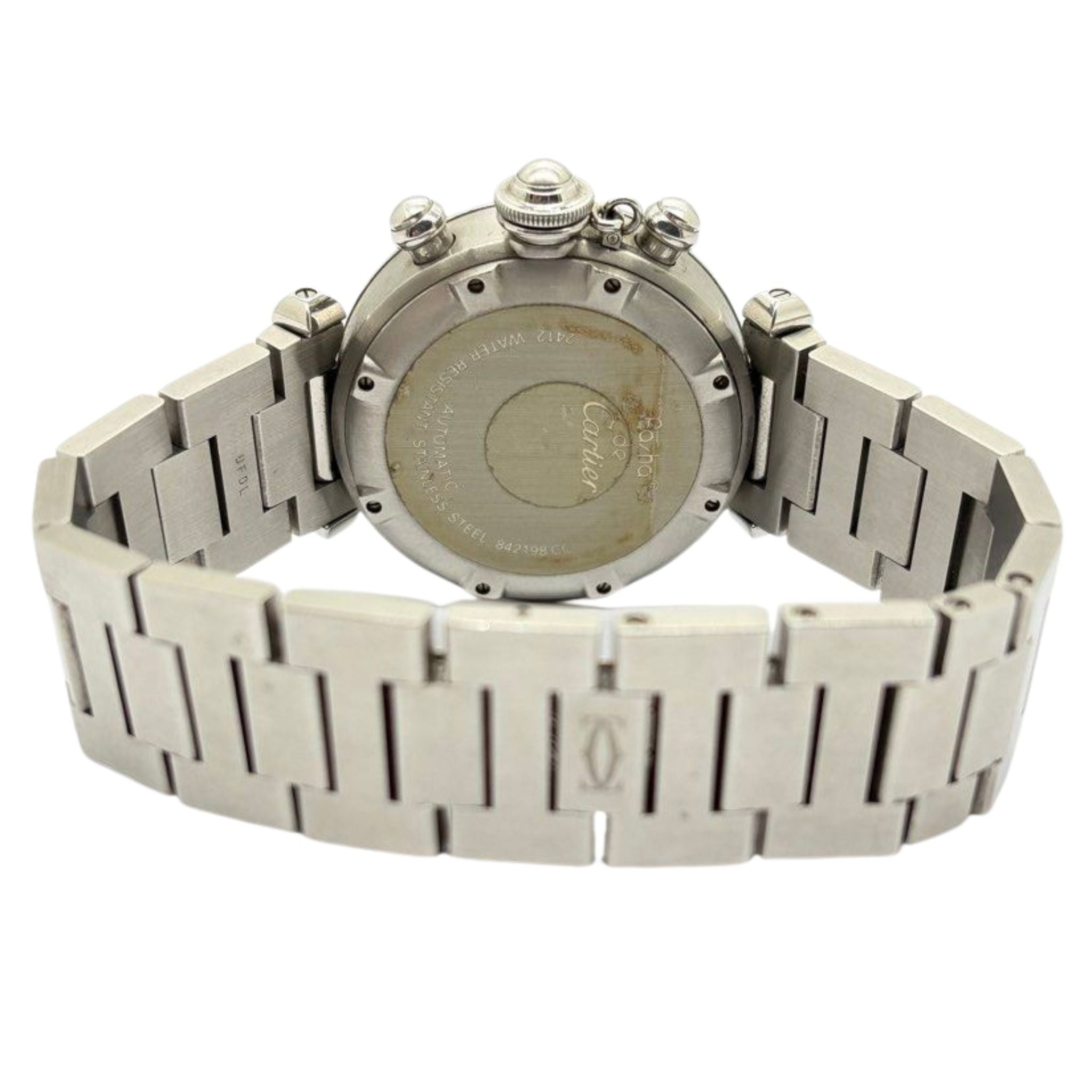 Cartier Pasha C 2412 36mm Automatic Chronograph White Dial Watch