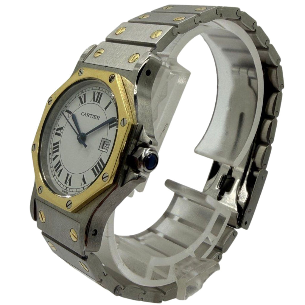 Cartier Santos Octagon Automatic 30mm Roman White Dial Watch