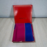 Cartier Scarf Pink red with blue border with box (88cm x 88cm)