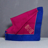 Cartier Scarf Pink red with blue border with box (88cm x 88cm)
