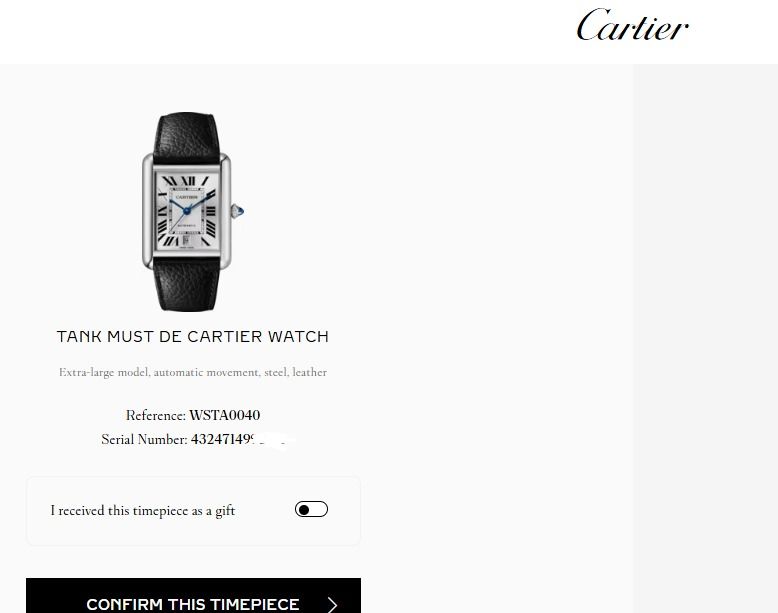 Cartier Tank Must XL Automatic Steel Watch WSTA0040