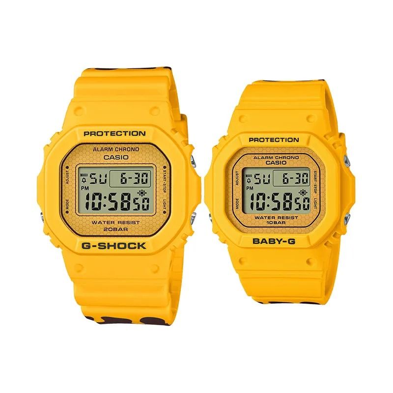 Casio G-Shock Baby-G Yellow Honey Bee Couple Valentine Watch Set