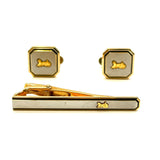 Celine Grey & Gold Cufflink & Tiepin