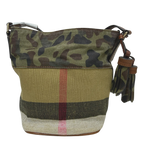 Burberry Camouflage Trimmed Ashby Bucket Bag