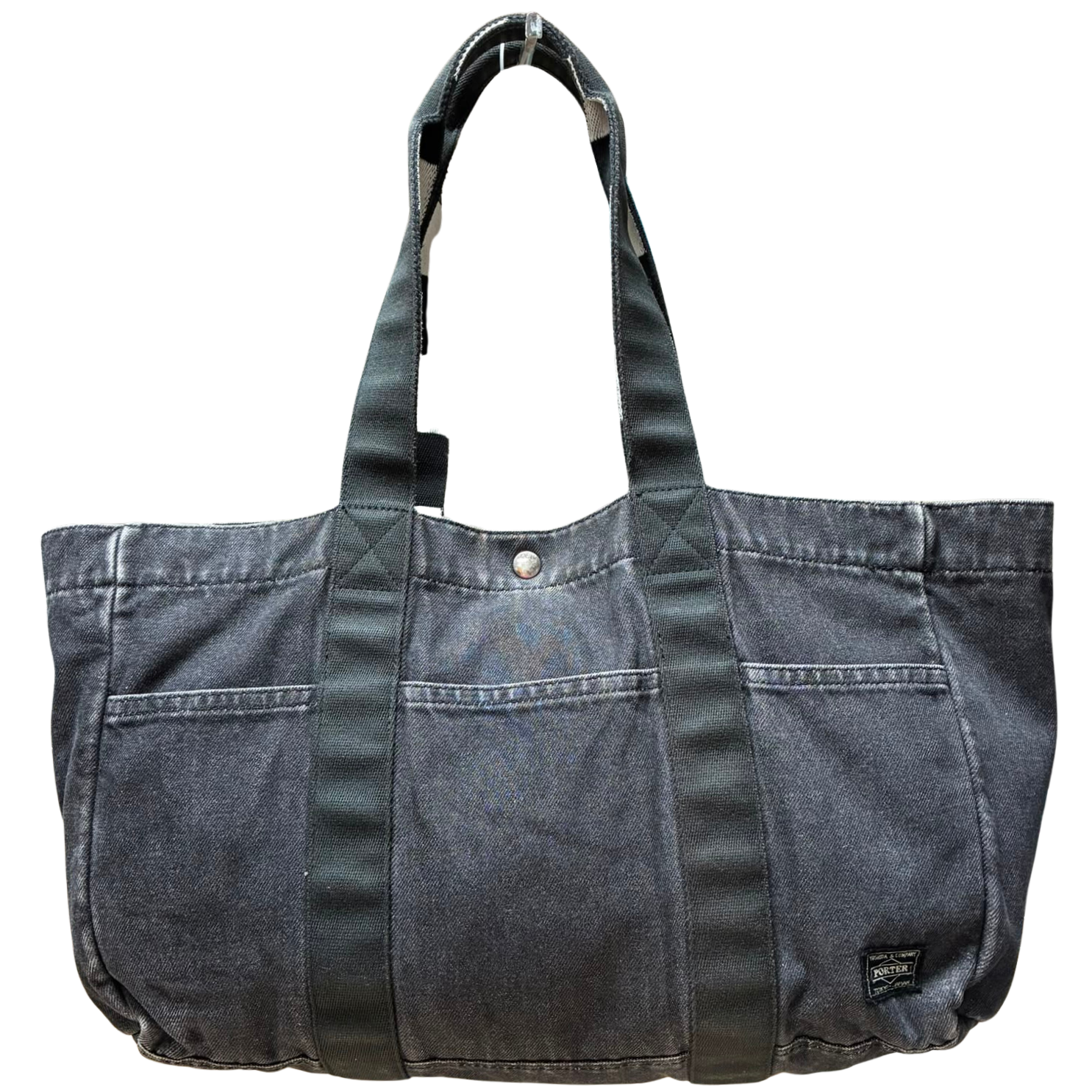 Porter Yoshida & Co Black Washed Denim Tote Bag Medium