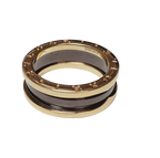 18K Gold And Black Ceramic B.Zero1 Two Band Ring 9.8GM