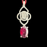 Pendant 18K White Gold Ruby and Diamonds 2.9gm