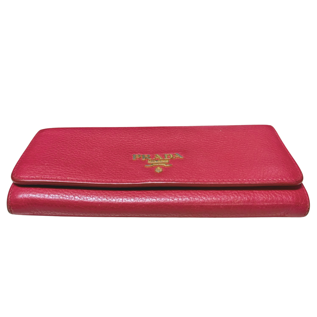 Prada Vitello Grain BiColor Continental Long Wallet