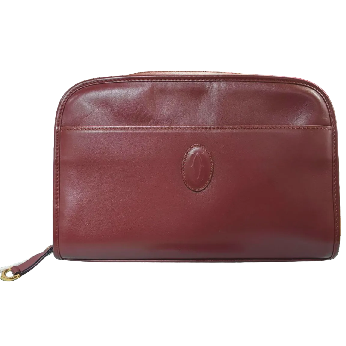 Cartier Must Line Burgundy Leather Clutch Bag