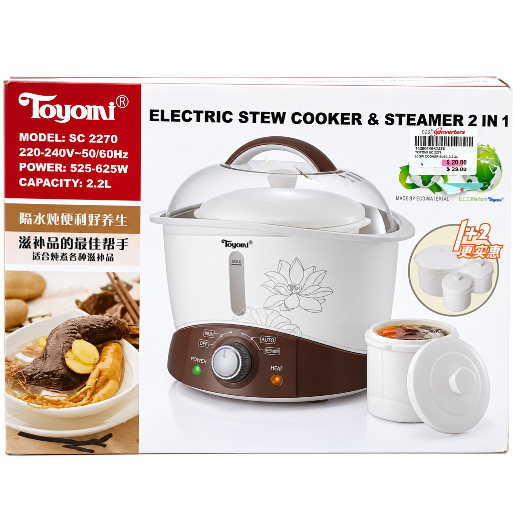 TOYOMI 2.2L Double Boiler Cooker SC2270