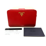 Prada 1ML225 Saffiano Metal Red Leather Wallet