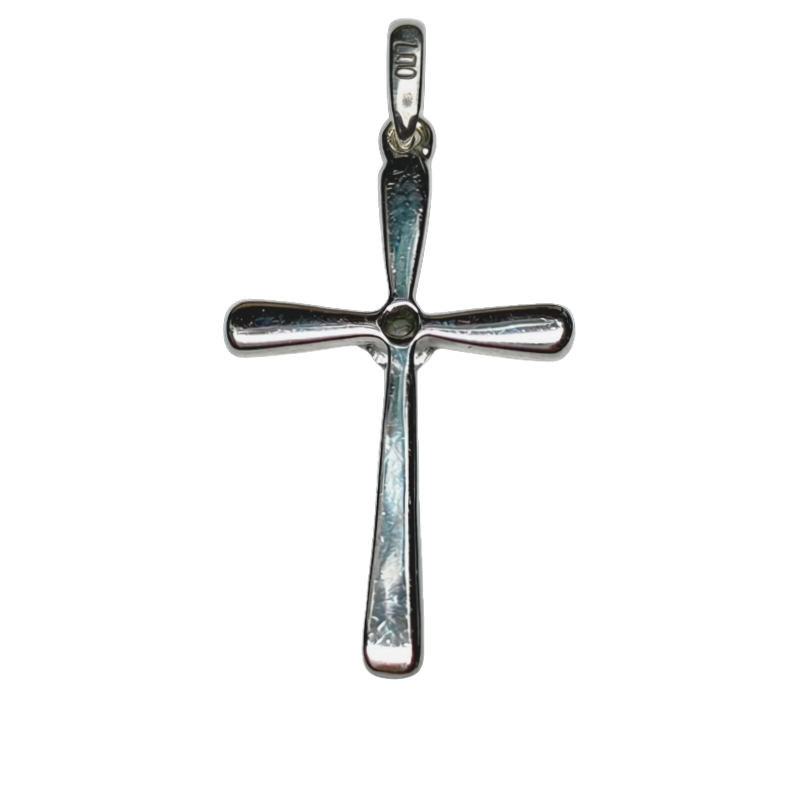 750WG Cross Pendant With Diamond 0.9GM