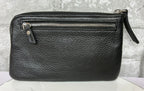 Status Anxiety Smoke And Mirrors Pouch Black Shrunken Pebble Leather