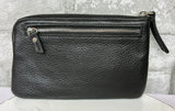 Status Anxiety Smoke And Mirrors Pouch Black Shrunken Pebble Leather