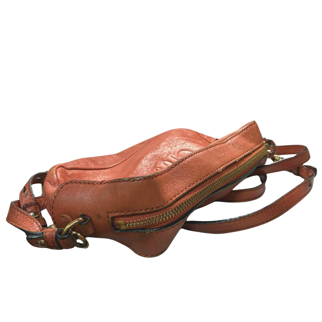 Chloe Shadow 2WAY Shoulder Bag Orange Leather