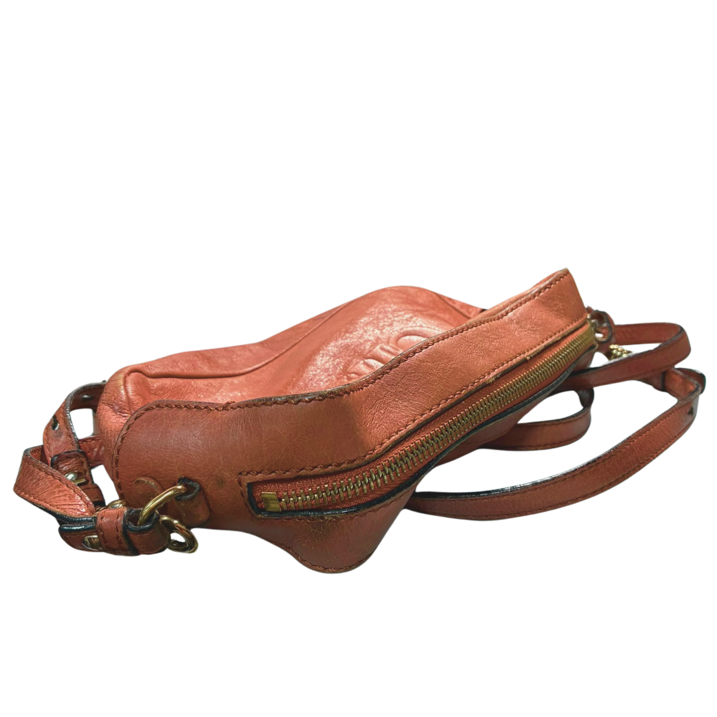 Chloe Shadow 2WAY Shoulder Bag Orange Leather