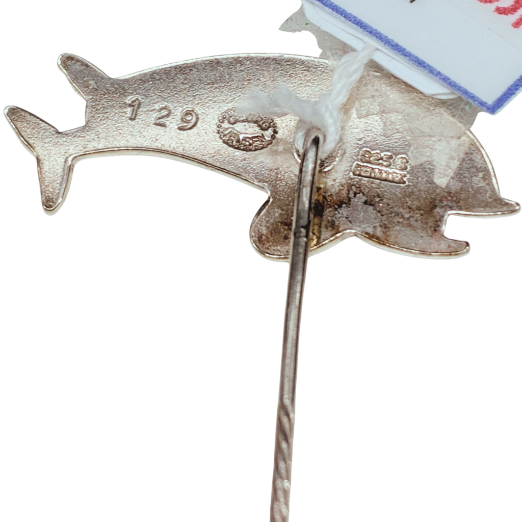 Georg Jensen 129 Sterling Silver Dolphin Stick Pin 3.9G