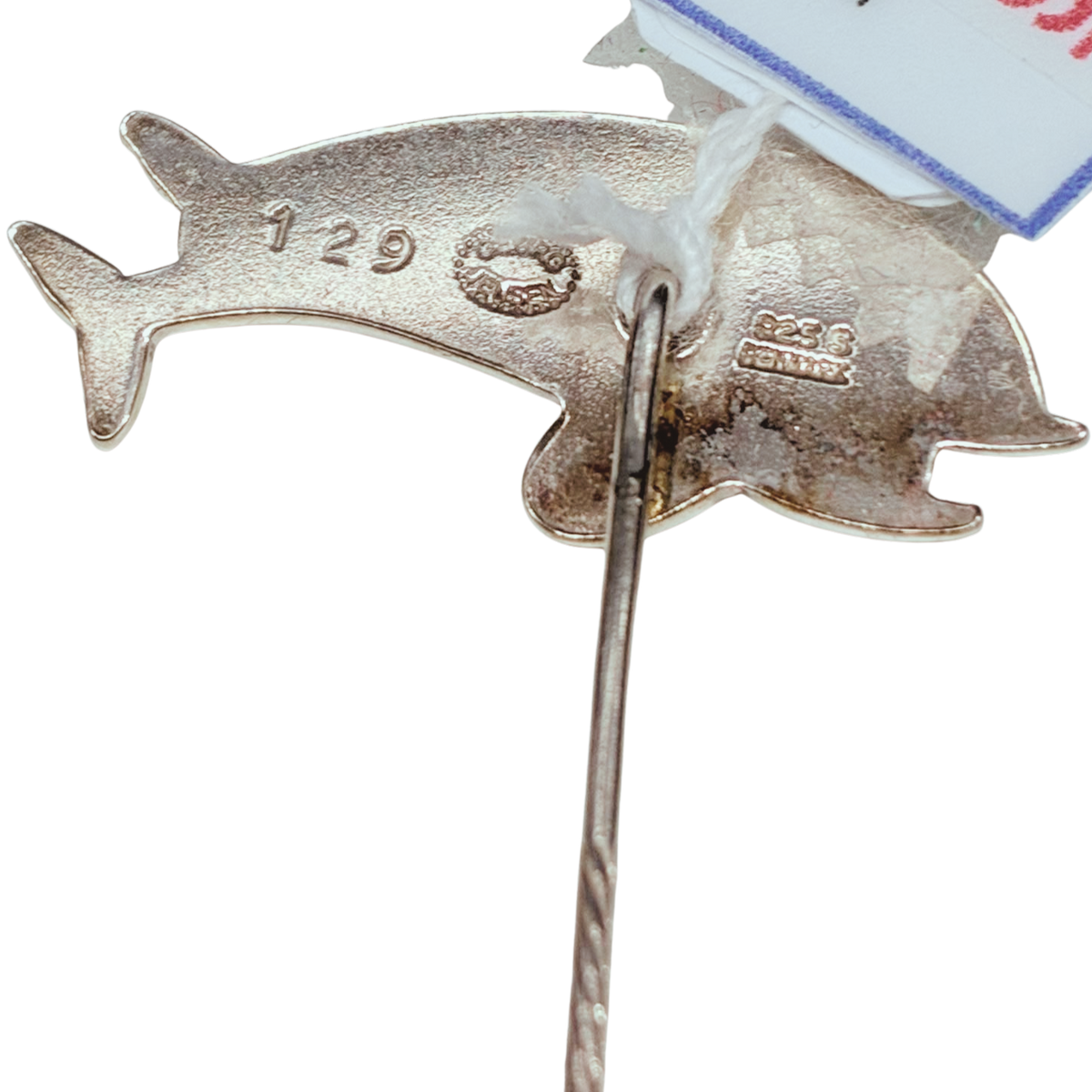 Georg Jensen 129 Sterling Silver Dolphin Stick Pin 3.9G
